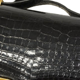 【6ie7163】エルメス ショルダーバッグ コンスタンスミニ ポロサス ブラック ゴールド金具 □C刻印【中古】レディース