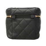【6ie7168】シャネル バニティバッグ マトラッセ チェーンショルダー ラムスキン ブラック ゴールド金具 2wayバッグ【中古】