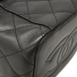 【6ie7168】シャネル バニティバッグ マトラッセ チェーンショルダー ラムスキン ブラック ゴールド金具 2wayバッグ【中古】