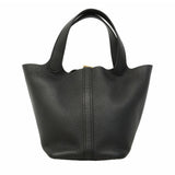 【6ie7169】エルメス ハンドバッグ ピコタンロックPM トリヨンクレマンス ブラック ゴールド金具 K刻印【中古】レディース