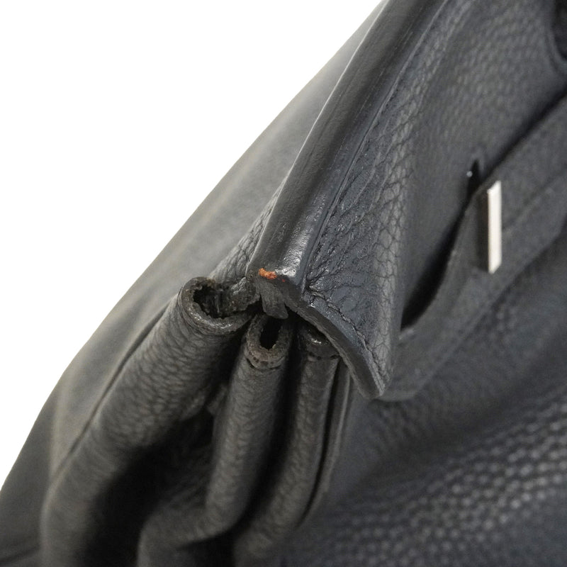 【6ie7170】エルメス ハンドバッグ バーキン35 トリヨンクレマンス ブラック シルバー金具 □K刻印【中古】レディース