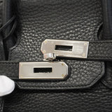 【6ie7170】エルメス ハンドバッグ バーキン35 トリヨンクレマンス ブラック シルバー金具 □K刻印【中古】レディース