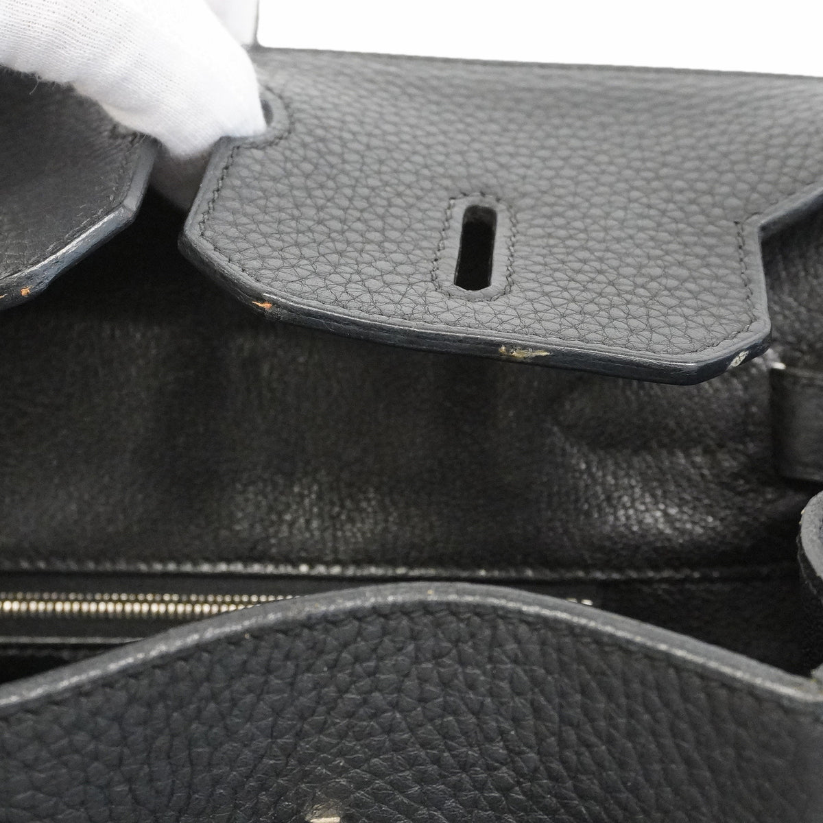 【6ie7170】エルメス ハンドバッグ バーキン35 トリヨンクレマンス ブラック シルバー金具 □K刻印【中古】レディース