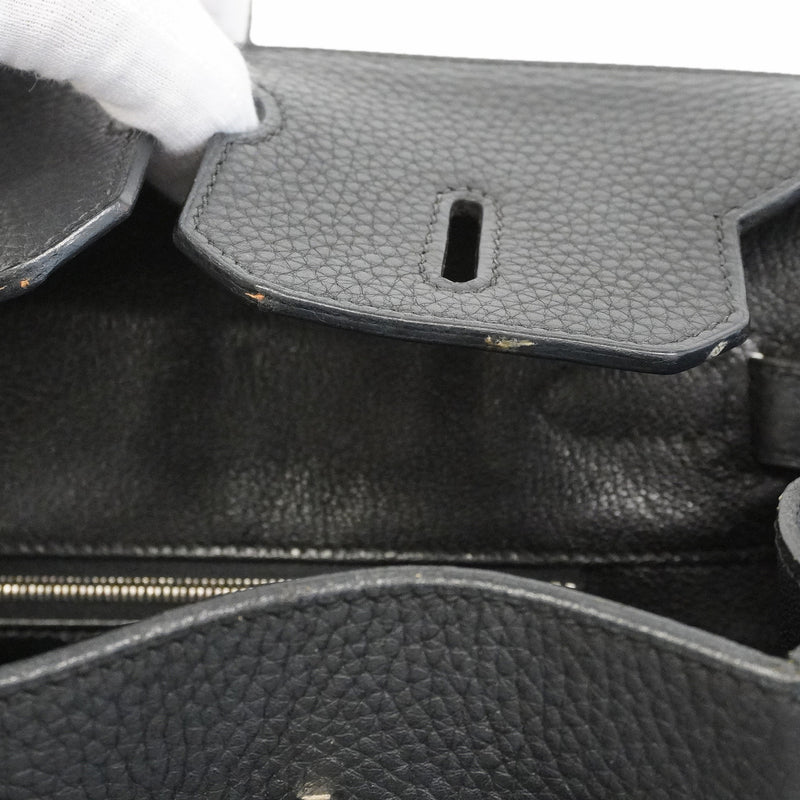 【6ie7170】エルメス ハンドバッグ バーキン35 トリヨンクレマンス ブラック シルバー金具 □K刻印【中古】レディース