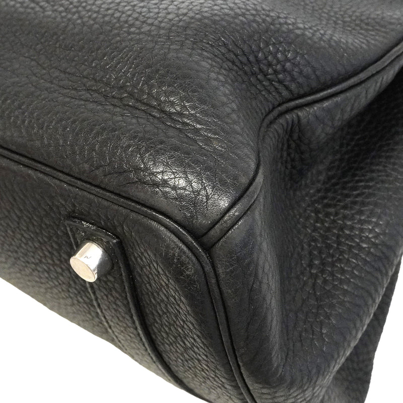 【6ie7170】エルメス ハンドバッグ バーキン35 トリヨンクレマンス ブラック シルバー金具 □K刻印【中古】レディース