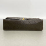 【6ie7172】シャネル ショルダーバッグ マトラッセ Wフラップ Wチェーン ラムスキン ブラック ゴールド金具【中古】レディース