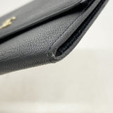 【6ie7173】シャネル 財布 レザー ブラック ゴールド金具【中古】レディース