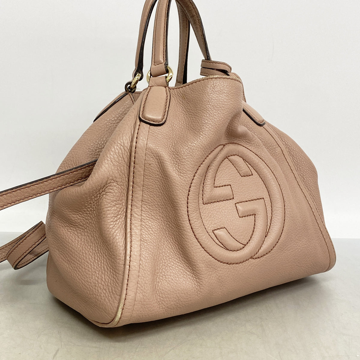【6ie7175】グッチ ハンドバッグ ソーホー 336751 レザー ピンク シャンパンゴールド金具 2wayバッグ【中古】レディース