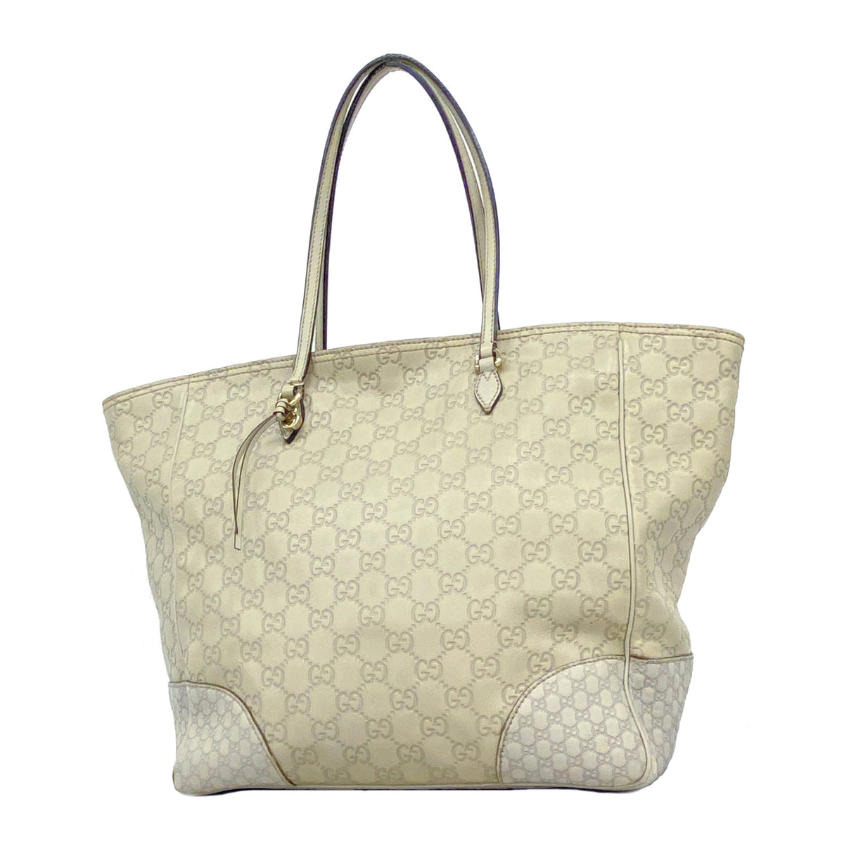 【6ie7183】グッチ トートバッグ グッチシマ 323671 レザー ベージュ ゴールド金具【中古】レディース