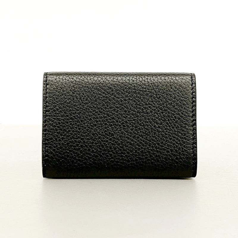 【6ie7184】グッチ カードケース 771152 レザー ブラック シルバー金具【中古】メンズ