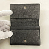 【6ie7184】グッチ カードケース 771152 レザー ブラック シルバー金具【中古】メンズ