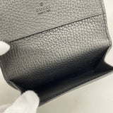 【6ie7184】グッチ カードケース 771152 レザー ブラック シルバー金具【中古】メンズ