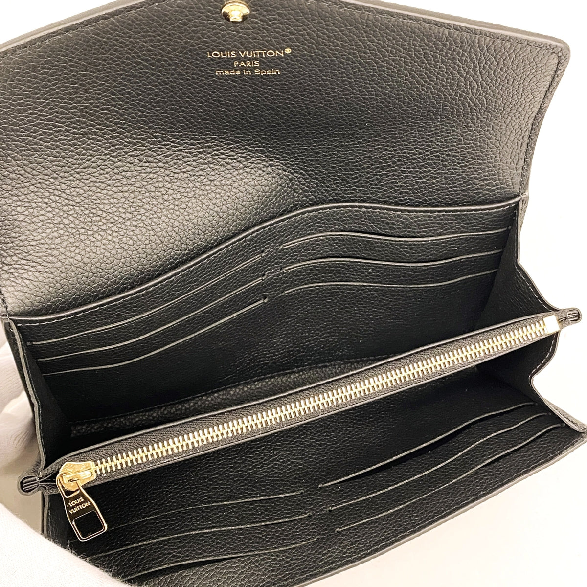 【6ie7188】ルイヴィトン 長財布 モノグラム・アンプラント バイカラー ポルトフォイユサラ M80496 ブラック ベージュ【中古】レディース
