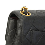 【6ie7192】シャネル ショルダーバッグ ミニマトラッセ チェーンショルダー ラムスキン ブラック ゴールド金具【中古】レディース