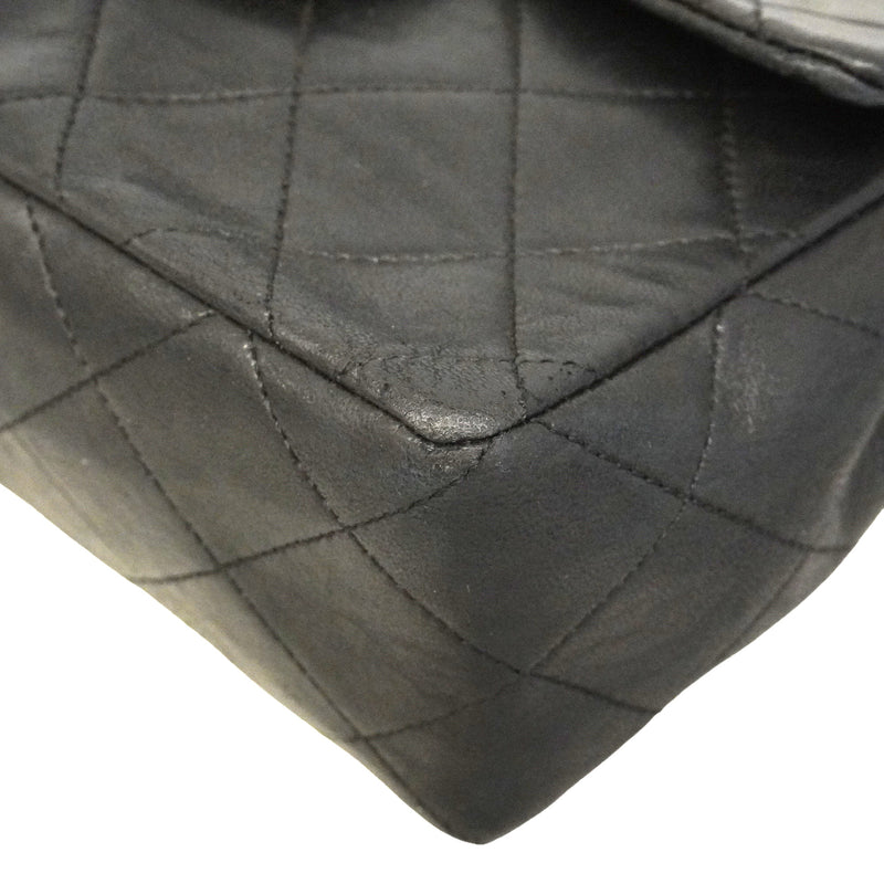 【6ie7192】シャネル ショルダーバッグ ミニマトラッセ チェーンショルダー ラムスキン ブラック ゴールド金具【中古】レディース