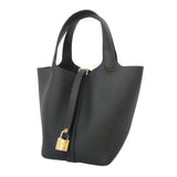 【6ie7194】エルメス ハンドバッグ ピコタンロックPM トリヨンクレマンス ブルーニュイ ゴールド金具 G刻印【中古】レディース