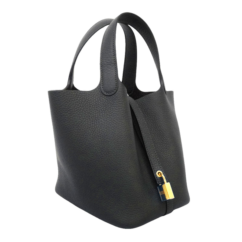 【6ie7194】エルメス ハンドバッグ ピコタンロックPM トリヨンクレマンス ブルーニュイ ゴールド金具 G刻印【中古】レディース