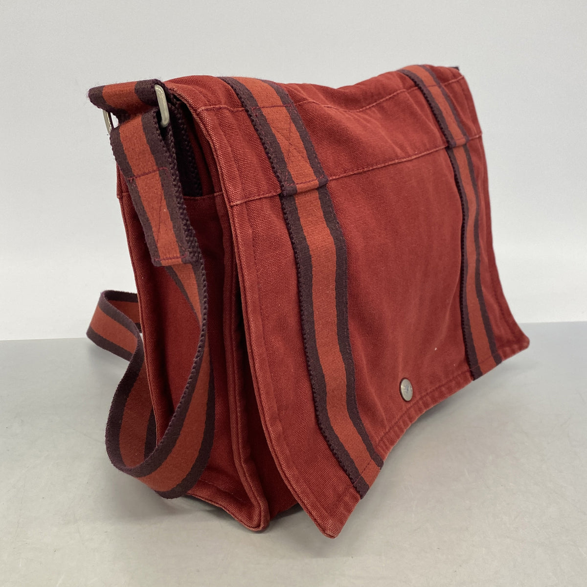 【6ie7196】エルメス ショルダーバッグ フールトゥバサスPM キャンバス ボルドー シルバー金具【中古】メンズ レディース ユニセックス