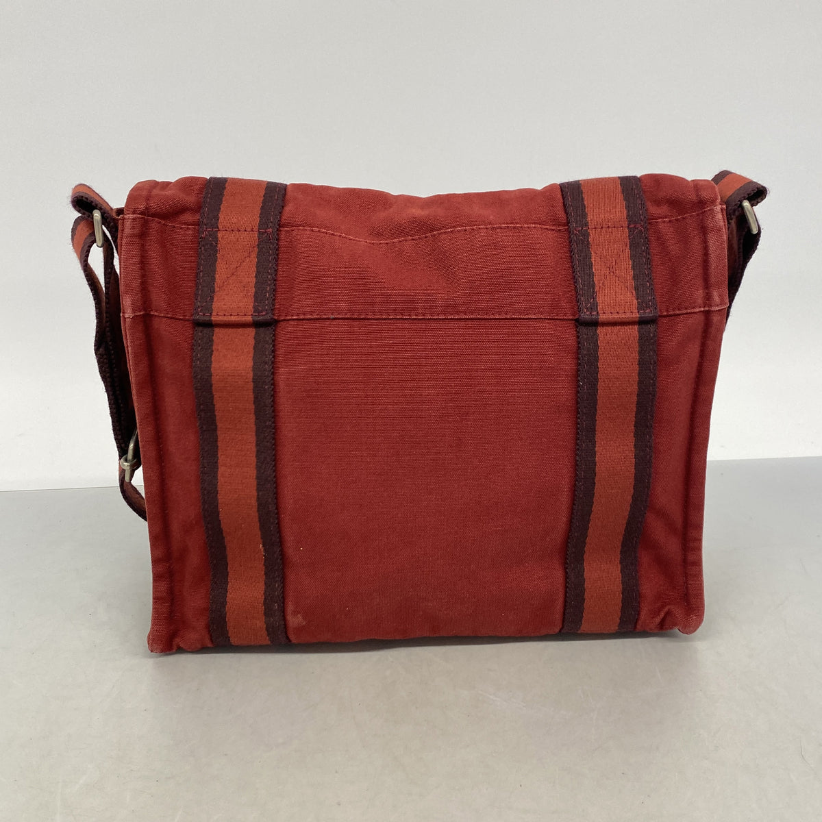 【6ie7196】エルメス ショルダーバッグ フールトゥバサスPM キャンバス ボルドー シルバー金具【中古】メンズ レディース ユニセックス