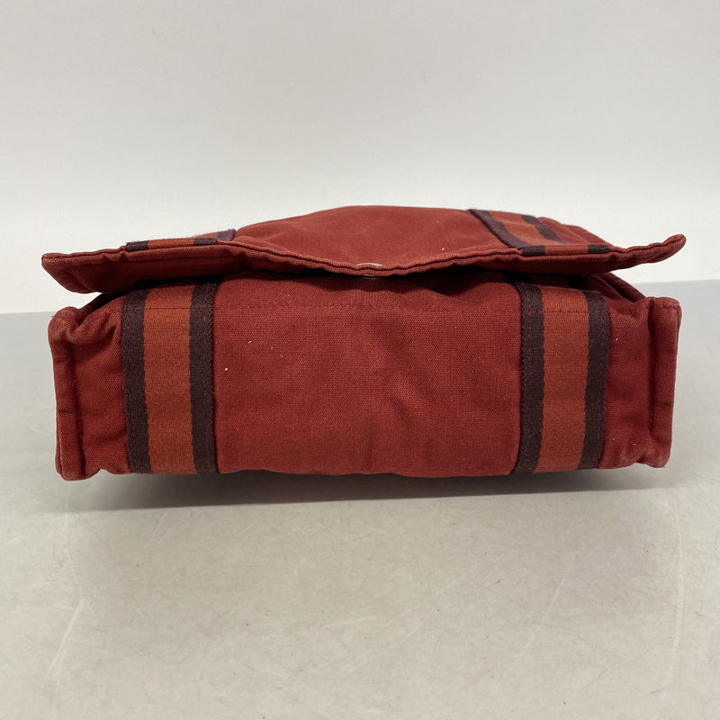 【6ie7196】エルメス ショルダーバッグ フールトゥバサスPM キャンバス ボルドー シルバー金具【中古】メンズ レディース ユニセックス