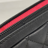 【6ie7197】シャネル ショルダーバッグ カンボン ラムスキン ブラック ホワイト シルバー金具【中古】レディース