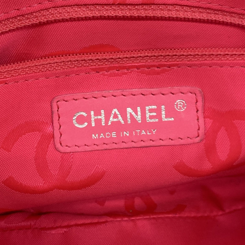 【6ie7197】シャネル ショルダーバッグ カンボン ラムスキン ブラック ホワイト シルバー金具【中古】レディース