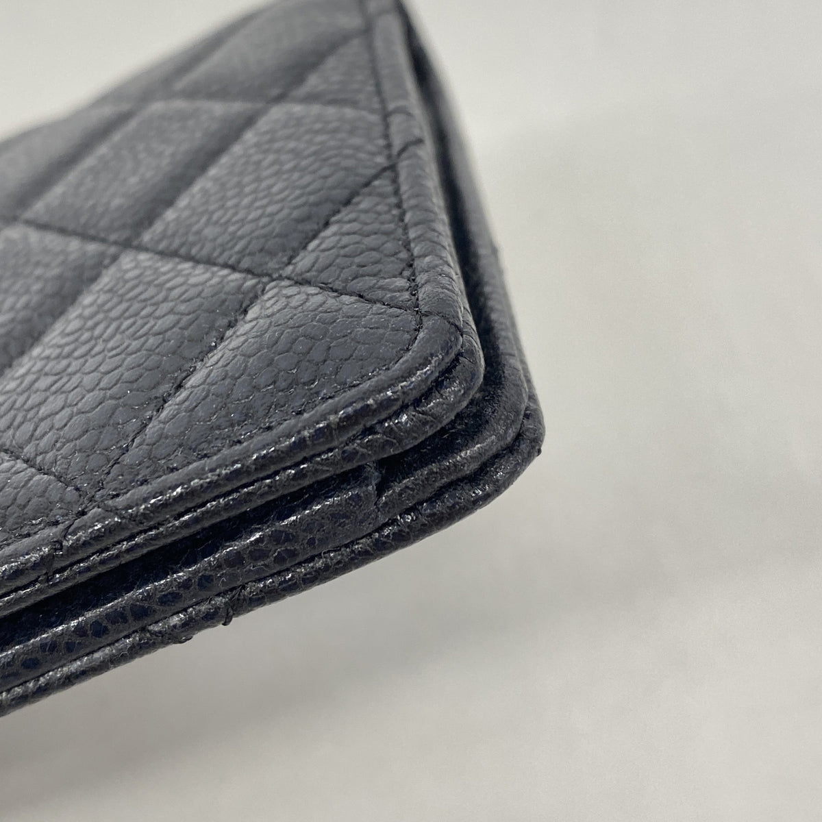 【6ie7207】シャネル 長財布 2.55 キャビアスキン ブラック シルバー金具【中古】レディース