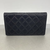 【6ie7207】シャネル 長財布 2.55 キャビアスキン ブラック シルバー金具【中古】レディース