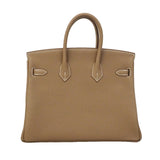 【6ie7217-g】エルメス ハンドバッグ バーキン25 トゴ エトゥープ シルバー金具 G刻印【中古】レディース