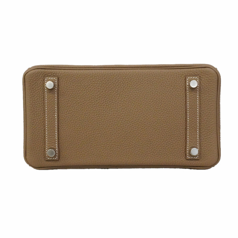 【6ie7217-g】エルメス ハンドバッグ バーキン25 トゴ エトゥープ シルバー金具 G刻印【中古】レディース