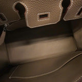 【6ie7217-g】エルメス ハンドバッグ バーキン25 トゴ エトゥープ シルバー金具 G刻印【中古】レディース