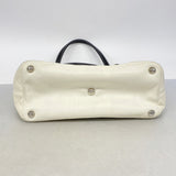 【6ie7223】シャネル トートバッグ カンボン ラムスキン パイソン ホワイト シルバー金具【中古】レディース