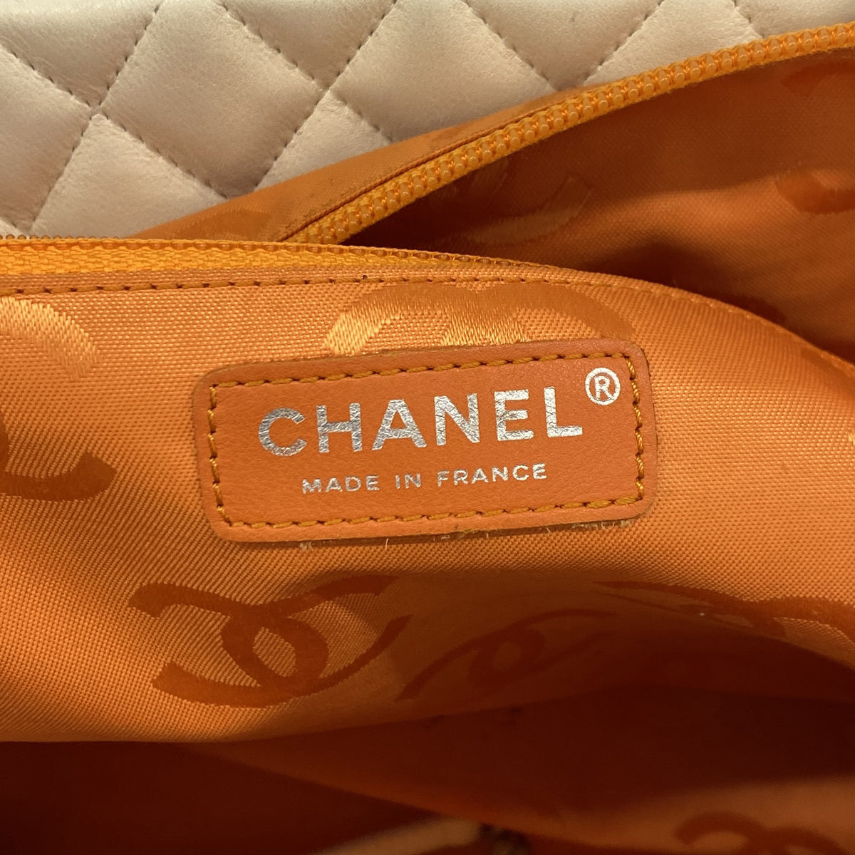 【6ie7223】シャネル トートバッグ カンボン ラムスキン パイソン ホワイト シルバー金具【中古】レディース