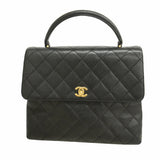 【6ie7233】シャネル ハンドバッグ マトラッセ キャビアスキン ブラック シャンパンゴールド金具【中古】レディース