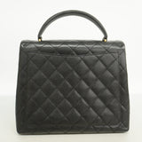 【6ie7233】シャネル ハンドバッグ マトラッセ キャビアスキン ブラック シャンパンゴールド金具【中古】レディース