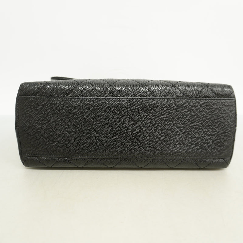 【6ie7233】シャネル ハンドバッグ マトラッセ キャビアスキン ブラック シャンパンゴールド金具【中古】レディース