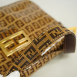 【6ie7234】フェンディ ハンドバッグ ズッキーノ コーティングキャンバス ブラウン ゴールド金具【中古】レディース