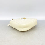 【6ie7242】シャネル ショルダーバッグ マトラッセ チェーンショルダー ラムスキン ホワイト ゴールド金具【中古】レディース
