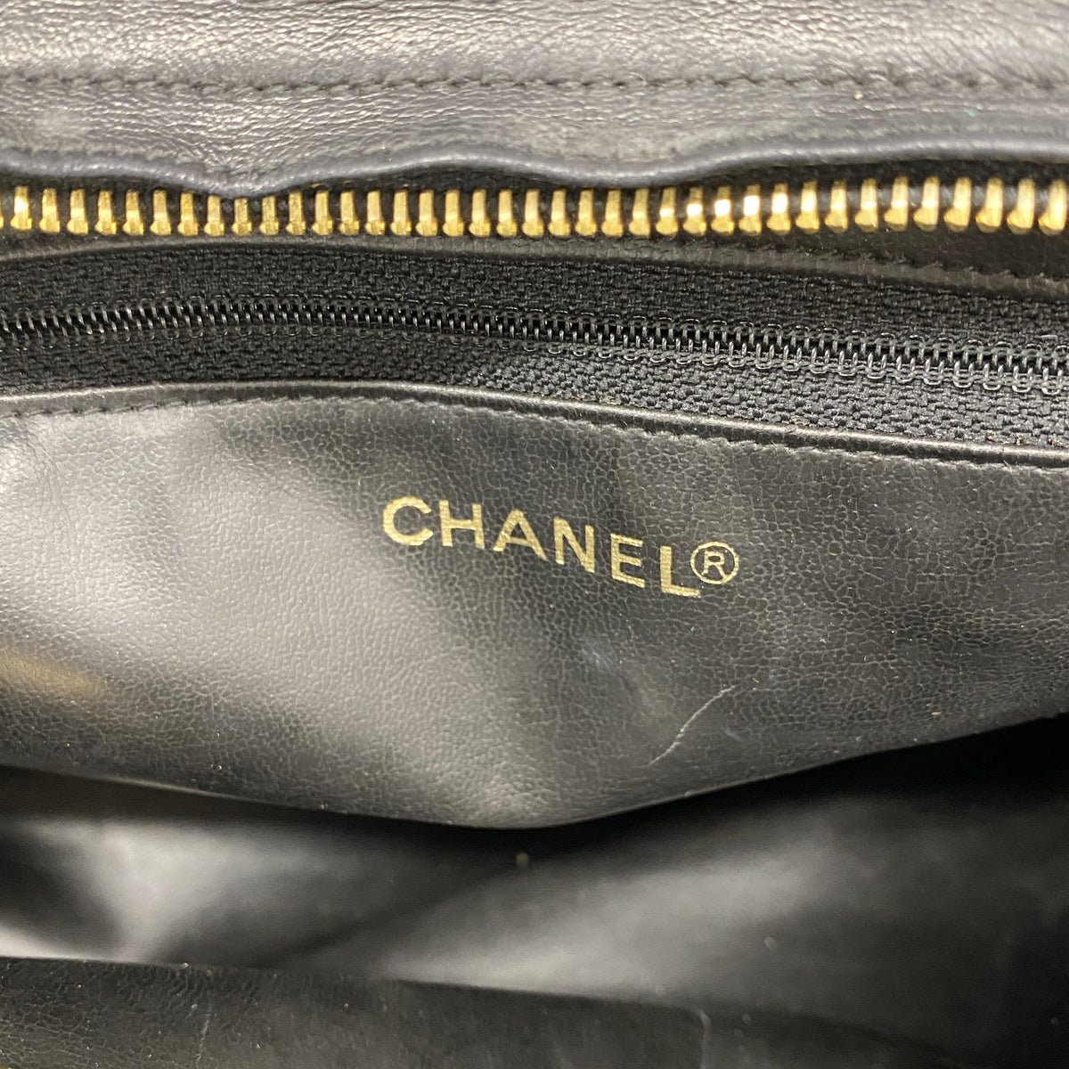 【6ie7243】シャネル トートバッグ Vステッチ ラムスキン ブラウン ゴールド金具【中古】レディース