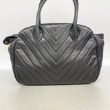 【6ie7243】シャネル トートバッグ Vステッチ ラムスキン ブラウン ゴールド金具【中古】レディース
