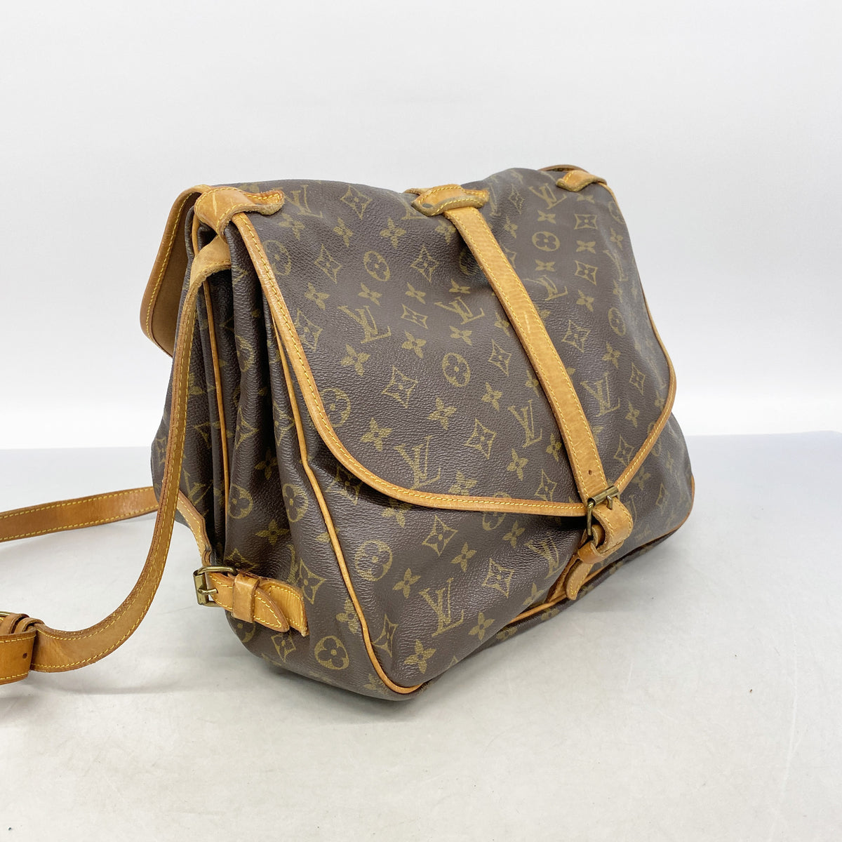 【6ie7247】ルイヴィトン ショルダーバッグ モノグラム ソミュール35 M42254 ブラウン【中古】レディース