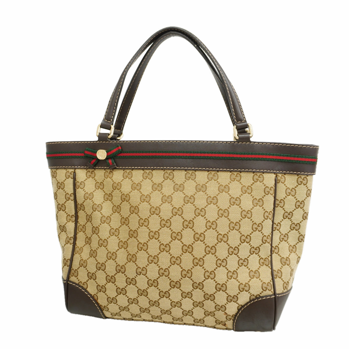 【6ie7260】グッチ トートバッグ GGキャンバス プリンシー 257061 キャンバス ブラウン シャンパンゴールド金具【中古】レディース