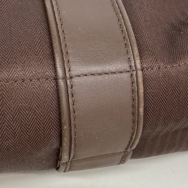 【6ie7262】エルメス トートバッグ アカプルコカバスMM トワルシェブロン ブラウン シルバー金具【中古】レディース