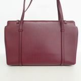 【6ie7276】カルティエ ショルダーバッグ カボション レザー ボルドー シルバー金具【中古】レディース