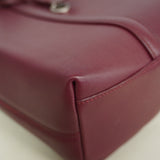 【6ie7276】カルティエ ショルダーバッグ カボション レザー ボルドー シルバー金具【中古】レディース
