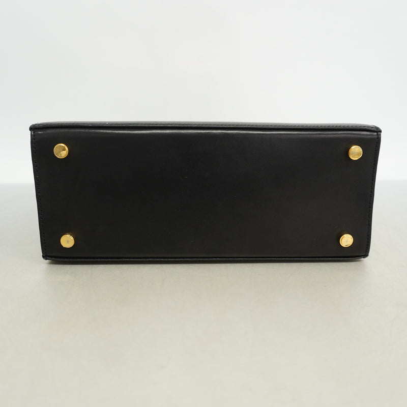 【6ie7277】サルヴァトーレフェラガモ ハンドバッグ ヴァラ レザー ブラック ゴールド金具 2wayバッグ【中古】レディース