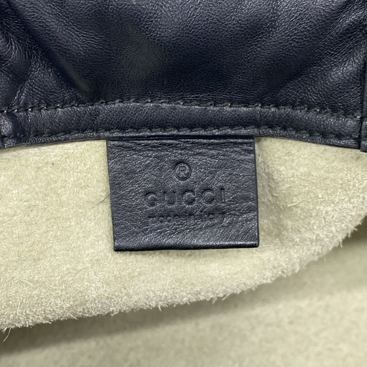 【6ie7282】グッチ リュック・デイパック ドローストリング 494053 レザー アイボリー【中古】レディース