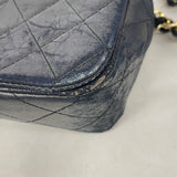 【6ie7283】シャネル ショルダーバッグ マトラッセ チェーンショルダー ラムスキン ブラック ゴールド金具【中古】レディース