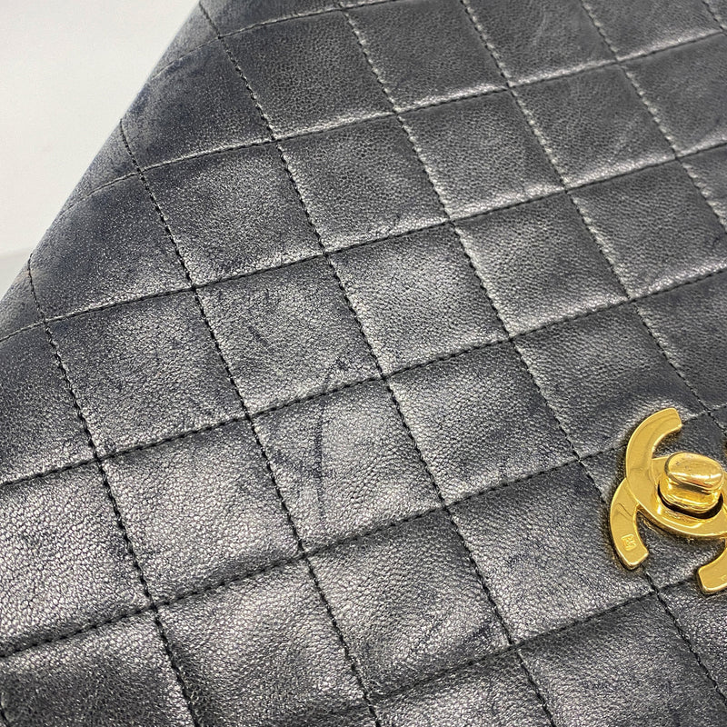 【6ie7283】シャネル ショルダーバッグ マトラッセ チェーンショルダー ラムスキン ブラック ゴールド金具【中古】レディース