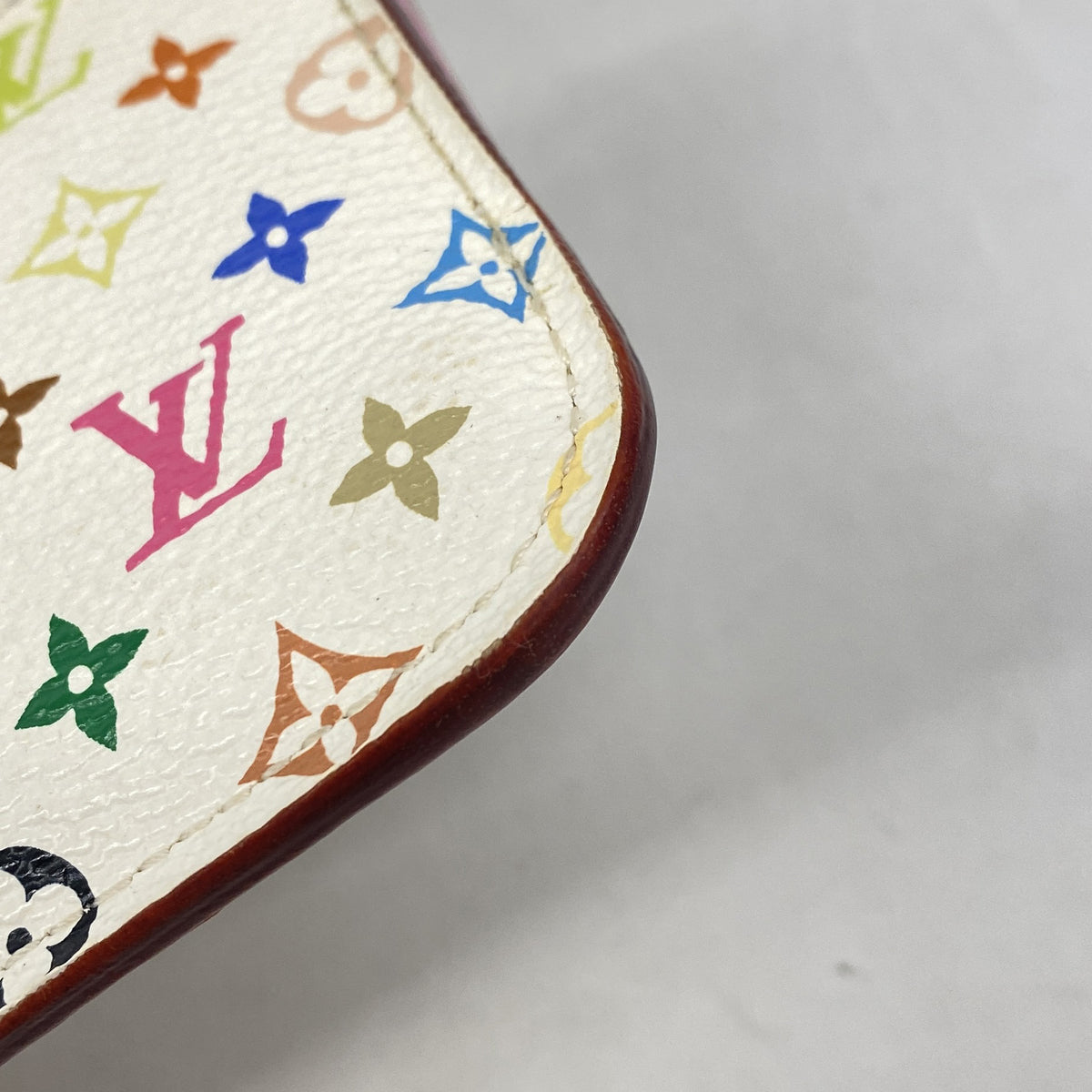 【6ie7288】ルイヴィトン コインケース モノグラム・マルチカラー ポシェットクレ M93734 ブロン/リッチ【中古】レディース